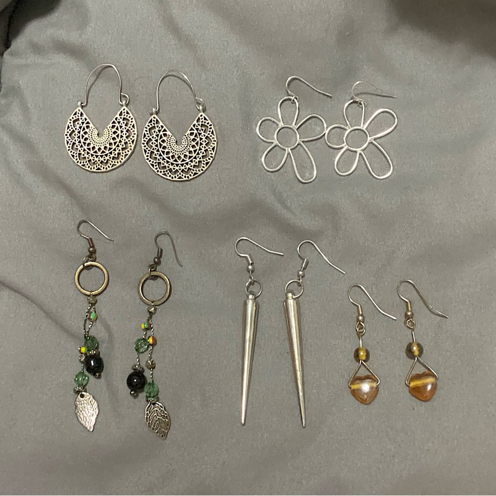 Vintage Hippie Aesthetic Earring Set of 5